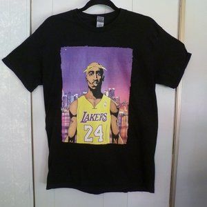Tupac Kobe Lakers #24 Black Short Sleeve Tee T Shirt Sz. Medium